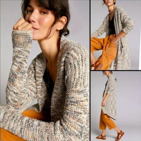 Anthropologie Pilcro Padma Spacedye Longline Textured Knit Cardigan - Size XS - Picture 2 of 11